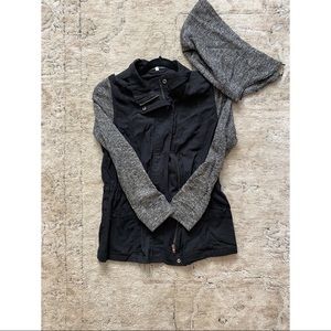 Vici Cargo Jacket with Grey Knit Sleeves; size M